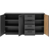 Mömax Široka Komoda Lucas, Antracit, Barva Hrasta | Shoptok.si
