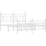 Metalni okvir kreveta uzglavlje i podnožje bijeli 150 x 200 cm | shoptok.hr