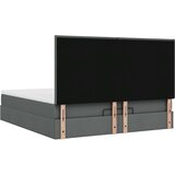 vidaXL Otomanski posteljni okvir z vzmetnico siv 160x200 cm blago | Shoptok.si