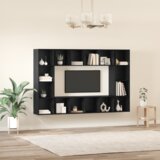 vidaXL Set TV komoda 4 pcs Crna 37 x 37 x 142.5 cm Konstruirano drvo | shoptok.hr