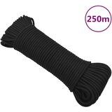 vidaXL Vrv za čoln popolnoma črna 4 mm 250 m polipropilen u