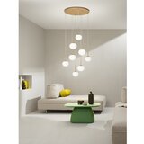  Ondaluce - Visilica na sajli JEWEL 8xE14/10W/230V prečnik 70 cm zlatna/bela | Eponuda.com