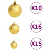  Umjetno osvijetljeno božićno drvce s kuglicama bijelo 240 cm | shoptok.hr