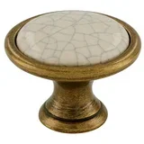 Gumb za pohištvo (Ø x V: 29 x 22 mm, Vrsta pohištvenega ročaja: Gumb, Medenina, Bež)