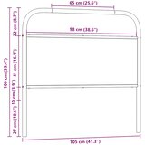  Zamjensko uzglavlje, dimljeni hrast 100 cm, čelik i inženjersko drvo | Shoptok.si
