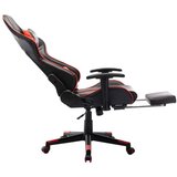 vidaXL Gaming stol z oporo za noge črno in rdeče umetno usnje | Shoptok.si