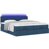  Ottoman krevet s madracima i LED diodama plavi 160x200 cm tkanina | shoptok.hr