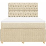  Krevet s oprugama i madracem krem 140 x 190 cm od tkanine | shoptok.hr