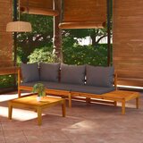 The Living Store Vrtna sedežna garnitura 3-delna s temno sivimi blazinami - Vrtna Sedežna Garnitura, (21479428) | Shoptok.si