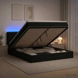  Krevet od pjene s madracem i LED-om Crna 200 x 200 cm Baršun - Crna 200 x 200 cm Dizajn s rombovima | shoptok.hr