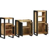 vidaXL Komplet pohištva za kopalnico 3 pcs Rjava Masiven les manga | Shoptok.si