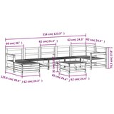  8-dijelni set vrtnih sofa bijeli od masivne borovine | shoptok.hr