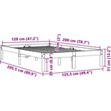  Okvir kreveta bez madraca voštano smeđi 120x200 cm od borovine | shoptok.hr
