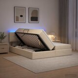  LED krevet za pohranu s madracem Krem 180 x 200 cm Tkanina | shoptok.hr