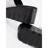 GOODIN Silver flip-flops on a black platform | Shoptok.si