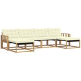 vidaXL Zunanja garnitura za sedenje z blazino 6 pcs Bela in krem, (5000280920) | Shoptok.si