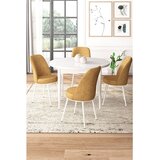 Hanah home Set Trpezarijski sto i 4 stolice, oker-bijela | Eponuda.ba