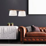 LAMKUR Luster na sajli AIDA 2xE27/60W/230V Ø 35 cm hrast/orah | Eponuda.com
