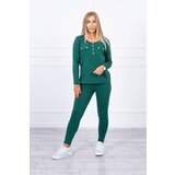 Kesi Set with a green press stud neckline Cene