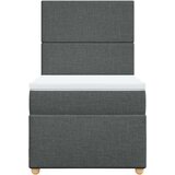 vidaXL Box spring postelja z vzmetnico temno siva 90x190 cm blago | Shoptok.si