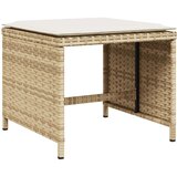  Vrtni stolčki z blazinami 4 kosi bež 40x40x35 cm poli ratan | Shoptok.si