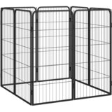  Ograda za pse s 8 panela crna 50 x 100 cm čelik obložen prahom | shoptok.hr