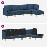  Set namještaja za dnevni boravak s jastukom 5 pcs Plava Tkanina | shoptok.hr