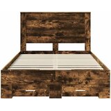  Krevetna konstrukcija s ladicama Dimljeni hrast 135 x 190 cm | shoptok.hr