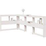 vidaXL Polica za knjige uzglavlje L-oblika bijelo 80 cm borovine Cijene