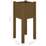  Vrtne sadilice 2 kom boja meda 31x31x70 cm od masivne borovine | shoptok.hr
