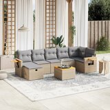 Maison Chic Seti vrtnega pohištva - Vrtna garnitura - Vrtni pohištvo set 8-delna z blazinami bež poli ratan, (21801050) | Shoptok.si