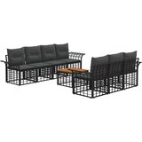  Set vanjskih sofa 8 kom. Crna i tamno siva poliratan | shoptok.hr