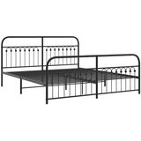  Metalni okvir kreveta uzglavlje i podnožje crni 183x213 cm | shoptok.hr