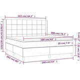  Krevet box spring s madracem LED tamnosivi 160x200 cm baršun | shoptok.hr