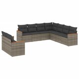  The Living Store Vrtna sedežna garnitura 9-delna z blazinami siv poli ratan - Vrtna Sedežna Garniture, (21450935) | Shoptok.si
