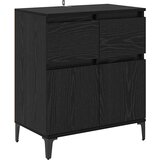  Kreveta Crni hrast 60 x 35 x 70 cm Obrađeno drvo i čelik | shoptok.hr