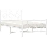 Metalni okvir kreveta uzglavlje i podnožje bijeli 100x190 cm | shoptok.hr
