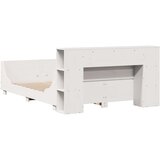 vidaXL Posteljni okvir brez vzmetnice bel 140x190 cm trdna borovina | Shoptok.si