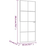 Sobna vrata crna 83 x 201,5 cm kaljeno staklo i aluminij tanka | shoptok.hr