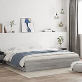 vidaXL Posteljni okvir s predali siva sonoma 200x200 cm inženirski les Cene