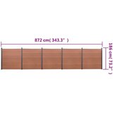  Komplet ograjnih panelov rjav 872x186 WPC | Shoptok.si