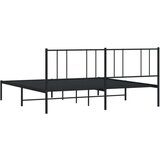 vidaXL Kovinski posteljni okvir z vzglavjem črn 180x200 cm | Shoptok.si