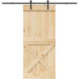 vidaXL drsna vrata s kompletom vodil 100x210 cm trdna borovina, (22064733) Cene