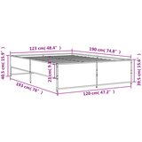  Okvir za krevet boja hrasta 120x190cm konstruirano drvo i metal | shoptok.hr