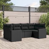  6-dijelni set vrtnih sofa s jastucima crni od poliratana | shoptok.hr