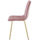 Libra stolica - ružičasti baršun / zlatne noge x 4 | shoptok.hr
