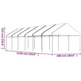 vidaXL Paviljon s streho bel 13,38x4,08x3,22 m polietilen | Shoptok.si