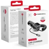 38 W avtomobilski polnilec USB z vgrajenim kablom USB-C za pametni telefon in tablicni racunalnik, - karbonsko crn, (20516754)