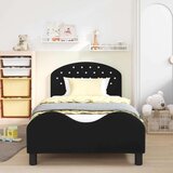  Otroški posteljni okvir z vznožjem Črna 90 x 200 cm Žamet, (5000104710) | Shoptok.si
