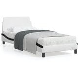 vidaXL Posteljni okvir z vzglavjem bel in črn 90x200 cm umetno usnje | Shoptok.si
